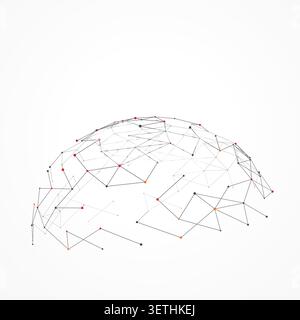 Polygonal Semi Sphere vector background with crisp scalable linework for microstock and commercial design projects. Stock Vector