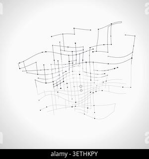 Wire Wavy Surface vector background with high-impact decorative layout for microstock and commercial design projects. Stock Vector