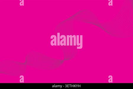 Pink background with translucent grey wave. Abstract design element. Flowing lines. Simple graphic. Elegant background. Stock Vector