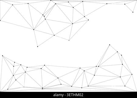 Irregular polygonal mesh design representing fragmented data and complex organizational systems. Clean vector illustration perfect for technical docum Stock Vector