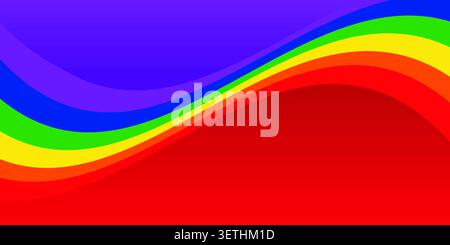 Abstract heart with pride flag colors with rounded sticker on white background. Rainbow community poster for LGBT History Month. Pride Month Stock Vector