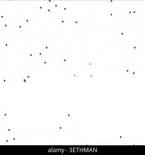 Minimalist digital data communication pattern. Geometric mesh connection structures representing cloud computing and cybersecurity. Futuristic web gri Stock Vector