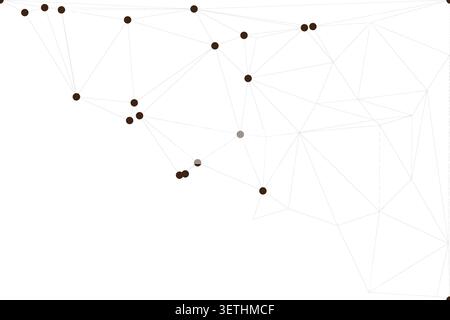 Abstract background with brown dots linked by thin white lines, creating a geometric network. clean visual with organized structure, modern graphic de Stock Vector