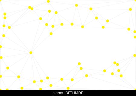 Abstract background featuring yellow dots connected by thin white lines, forming a geometric network. modern graphic design, creating an organized abs Stock Vector