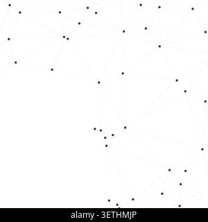 Partial network mesh illustration on white background creating sense of movement and expansion. Ideal for representing cloud computing and evolving di Stock Vector