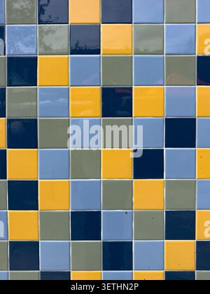 A view of a colorful ceramic tile pattern, as a background. Stock Photo