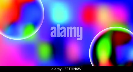 Vibrant abstract background with colorful translucent spheres and gradient blur Stock Vector