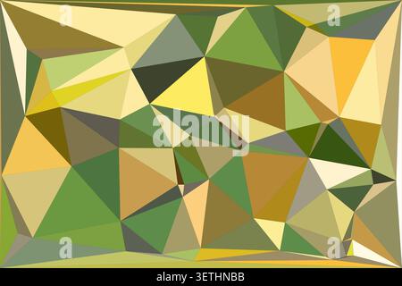 Abstract yellow geometric shapes create captivating background. Vibrant triangle pattern illustration. Modern crystal citrine gemstone design texture. Stock Vector