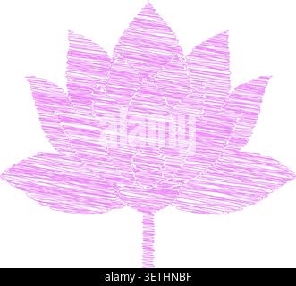 Sketch style illustration of a pink maple leaf with visible vein texture and broad pointed lobes Stock Vector