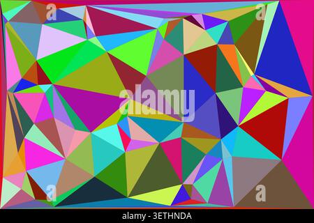 Modern abstract polygonal background, vivid mosaic, geometric shapes, diverse colors, dynamic digital pattern, visually stunning artistic texture. Stock Vector