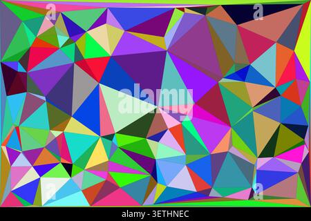Bold abstract polygonal pattern, vibrant geometric shapes, contemporary mosaic design, dynamic colorful background, modern artistic texture, visually Stock Vector