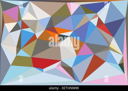 Subtle geometric abstract pattern, soft color variations, triangles and polygons, calming backdrop, modern digital art, artistic textured surface. Stock Vector