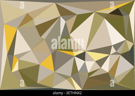 Sophisticated mosaic of triangles in warm brown beige and yellow colors. Elegant abstract composition perfect for luxury brand branding, stylish texti Stock Vector