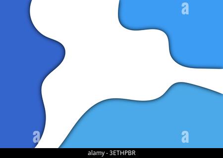 Clean abstract background with flowing organic shapes in blue and white, offering ample space for text or elements. Stock Vector