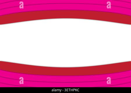 Vibrant pink and red arched paper cut layers. elegant frame on white background. clean negative space for text. modern graphic design. smooth curved l Stock Vector