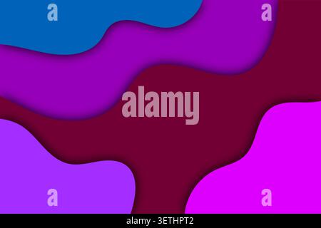 Abstract background with paper cut effect. modern artistic design. colorful wavy shapes with shadows. contemporary art style illustration. dynamic com Stock Vector