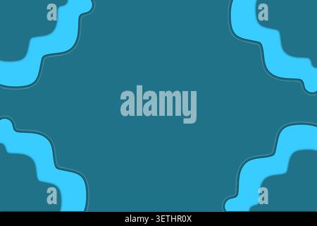 Modern abstract background design. Cool blue organic shapes. Minimalist geometric pattern. Clean digital art. Simple backdrop. Stock Vector