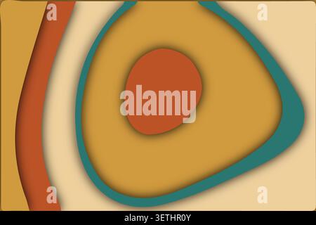Abstract layered paper cut background design. Organic shapes in warm tones with soft shadow effect. Modern graphic element with clean, inviting aesthe Stock Vector