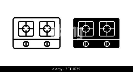 Stove icon set. Vector EPS 10. Stock Vector