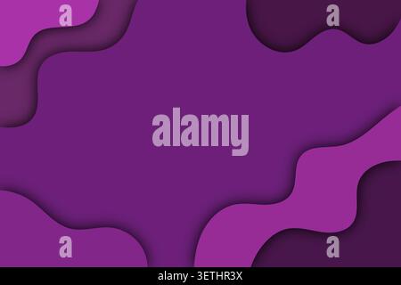 Abstract background featuring layered, fluid shapes in vibrant shades of purple and pink. Soft shadows create a sense of depth and organic form. Stock Vector
