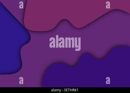 Calm abstract background displaying rich purple tones with gentle, flowing, and organic wavy layers, providing a serene and modern visual experience Stock Vector