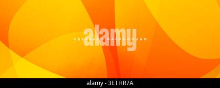 Abstract yellow and orange shapes background. Bright abstract banner with overlapping organic shapes in soft gradients, and a clean modern layout Stock Vector