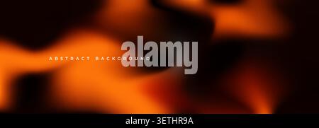 Abstract design with soft flowing orange and black forms, smooth gradients, dark areas, and warm glowing highlights. Suitable for posters, banners Stock Vector