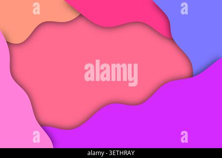 Vibrant abstract background with overlapping colorful paper cutouts and soft shadows. Modern layered design with bold colors and organic shapes. Creat Stock Vector