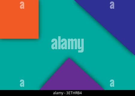Geometric abstract background with colorful shapes, shadows, and clean lines. Modern flat design with overlapping elements. Vibrant background for des Stock Vector