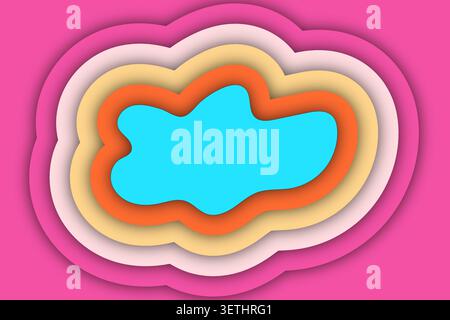 Abstract vibrant paper cut cloud shapes background, creative design, seamless looping animation, modern design concept, smooth flowing forms, beautifu Stock Vector
