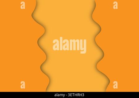 Minimalist graphic design featuring flowing organic shapes. Layered paper style composition creates depth. Warm sunny color palette for digital wallpa Stock Vector