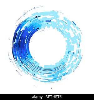 Tech Ring Segments vector background with crisp scalable linework for microstock and commercial design projects. Stock Vector