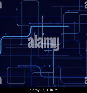 Decorative circuit line dots illustration for print design, creative layouts, and modern visual branding. Stock Vector