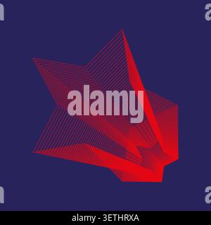 Dynamic abstract wireframe graphic with perspective vector. Perfect for technology backgrounds and futuristic designs. EPS 10. Stock Vector