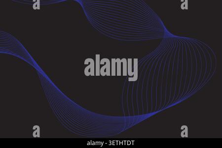 Elegant abstract background with flowing turquoise wave lines creating a sense of movement and depth. Futuristic, clean, and modern design suitable fo Stock Vector