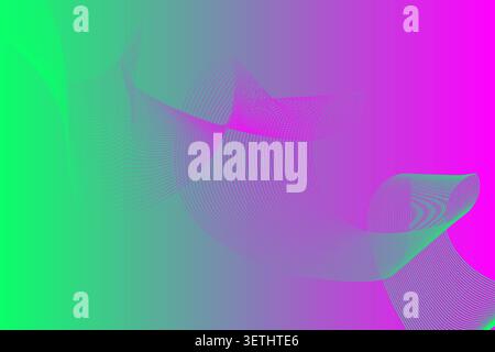 Abstract flowing wave lines in red and cyan. Smooth gradient background with dynamic curves. Modern, artistic, vibrant design. Stock Vector