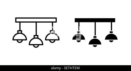 Chandelier icon set. Vector EPS 10. Stock Vector