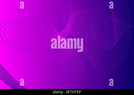 Smooth abstract curves and lines in pink and blue. Gradient background with flowing wave motion. Modern, artistic, digital design. Stock Vector