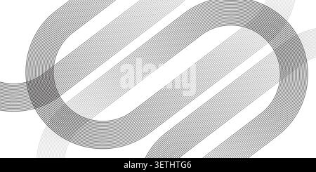 Five interlocking rings in shades of cyan, representing connection and unity. Abstract digital art with a smooth gradient. Stock Vector