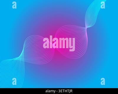 Dynamic abstract background featuring flowing swirling lines with a bright blue to pink gradient, suggesting energy and movement. Stock Vector