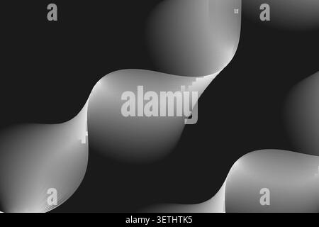 Abstract flowing lines create a ribbon-like effect on a blue and purple gradient. Modern, elegant, and fluid design with vibrant colors. Stock Vector