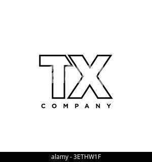 Trendy letter T and X, TX logo design template. Minimal monogram initial based logotype for company identity. Stock Vector