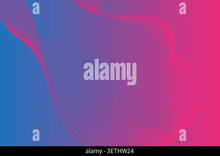 Bold duo chrome composition with magenta and mint tones. Artistic wavy lines overlapping on a soft gradient. Energetic visual style for trendy marketi Stock Vector