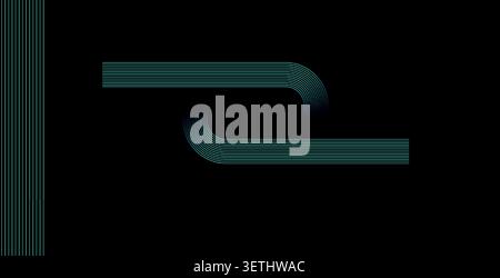 Modern abstract illustration featuring smooth blue lines creating interconnected rectangular forms. Creative digital artwork on a dark background. Stock Vector
