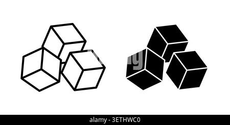 Sugar cubes icon set. Vector EPS 10. Stock Vector