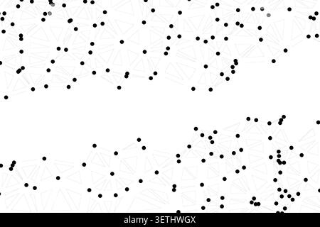 Abstract background with scattered black dots forming a network. Faint triangle outlines visible. Minimalist design with points and lines. Stock Vector