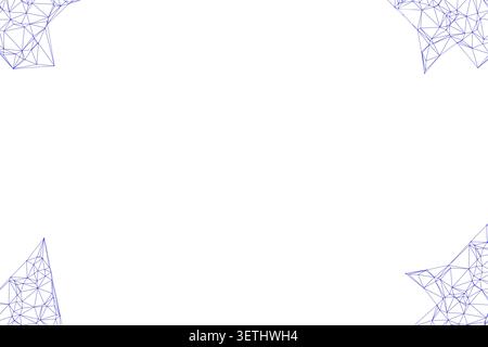 Clean and professional frame design using geometric blue line structures in corners. Modern decorative elements for business documents and elegant tec Stock Vector