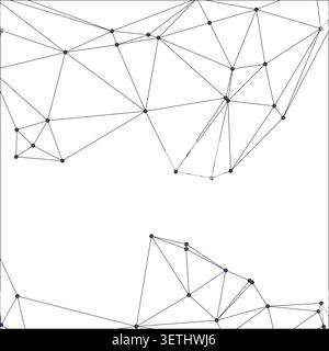 Detailed abstract geometric network using blue dots and black lines. Clean, modern background for science or technology themes. Stock Vector