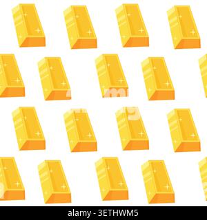 Gold bullion seamless pattern for finance, investment, packaging, branding, and web backgrounds Stock Vector