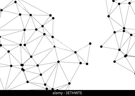 High tech web concept showcasing data points and connection lines. Scientific research and innovation imagery. Minimalist graphic for technology start Stock Vector